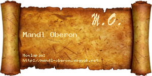 Mandl Oberon névjegykártya